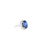 18k White Gold 10.50ct Tanzanite and 1.00ct G VS2 Round and Baguette Diamond Ring